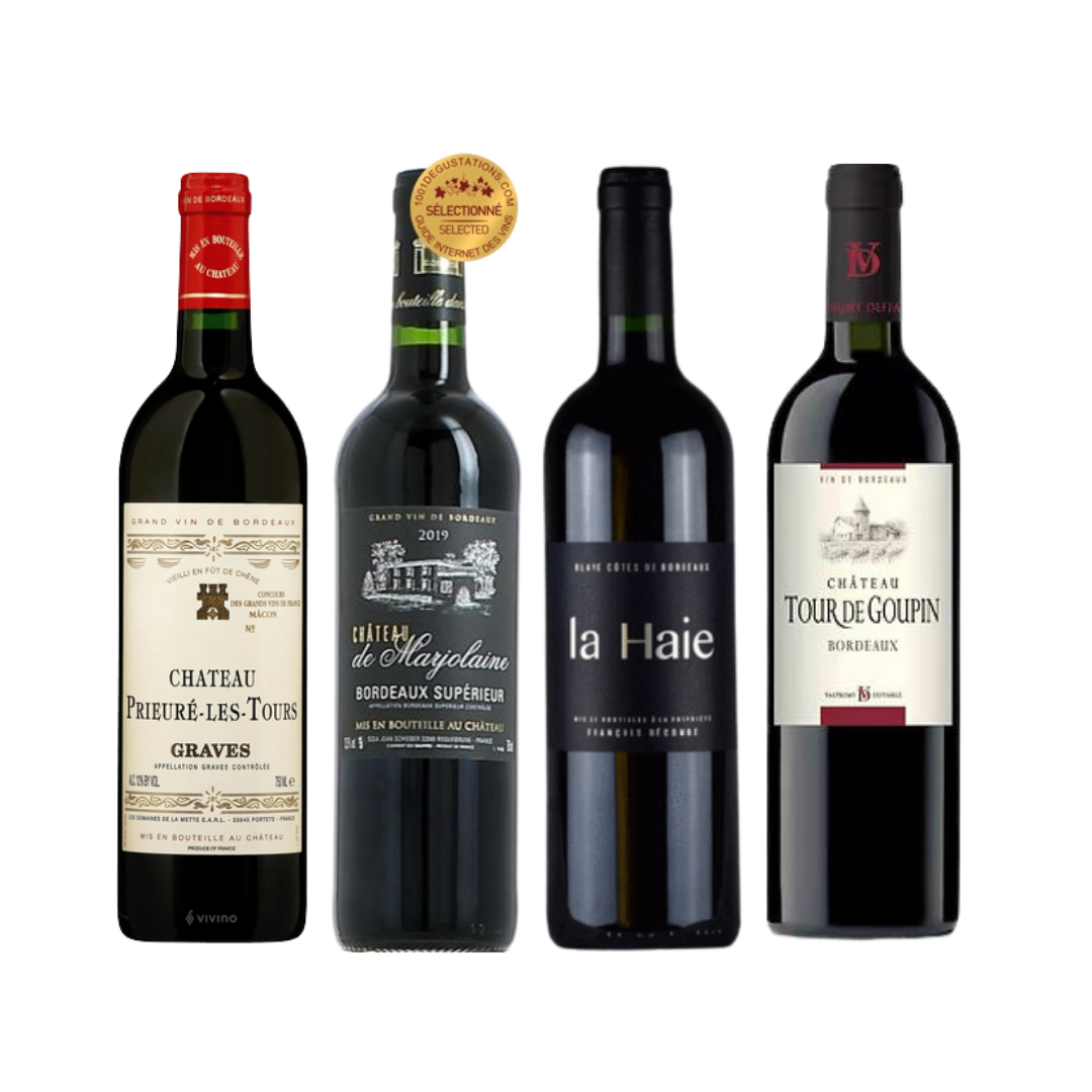 Discover 4 Exclusive French Bordeaux Wine With FREE Delivery at 