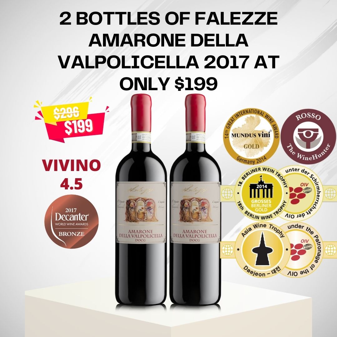 2 Bottles Of Falezze Amarone della Valpolicella 2017 At Only $199