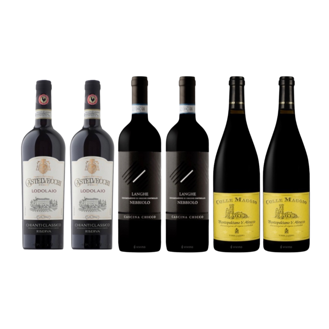 6 Bottles of Italian Wine at $278 (UP $330) and get Free WALA Glass