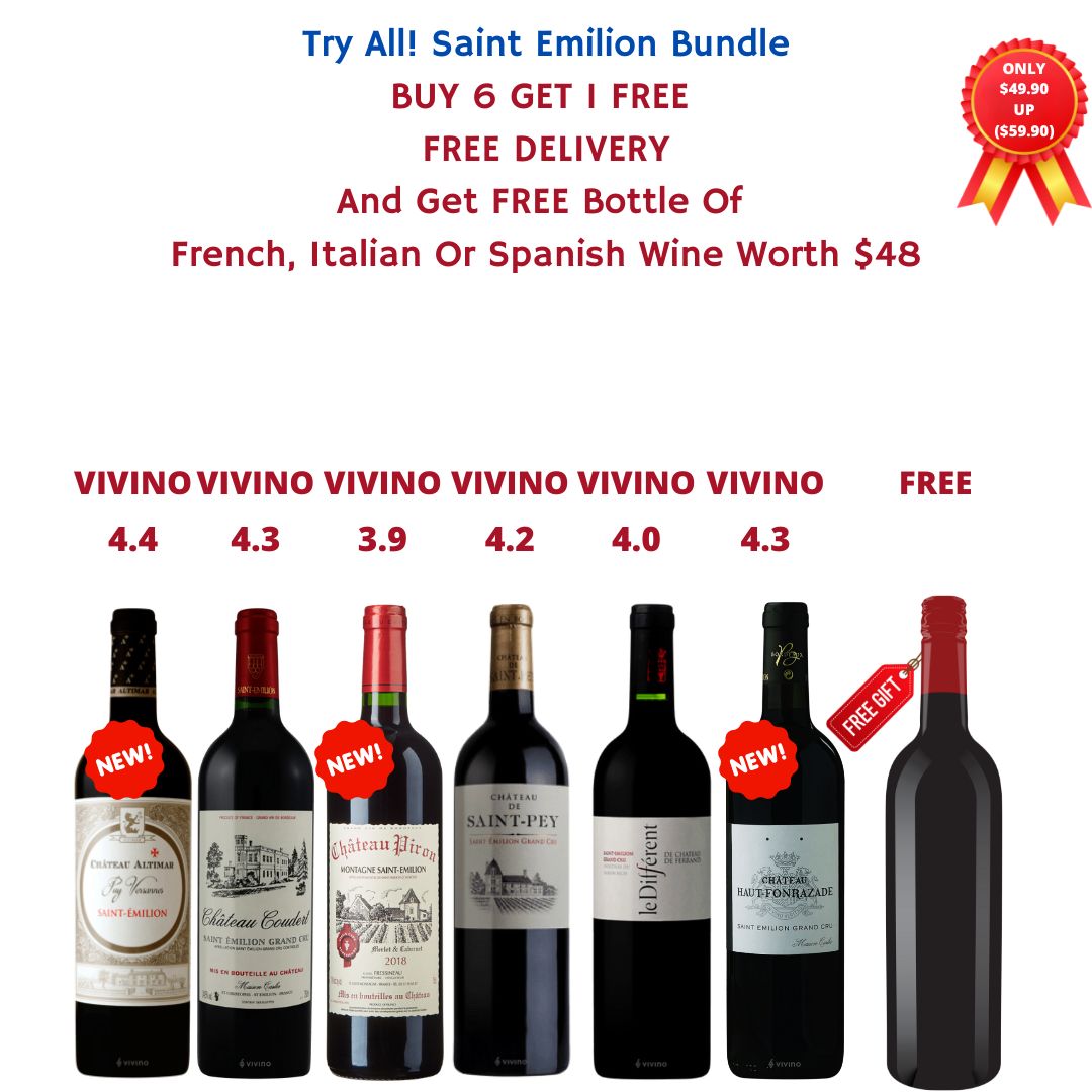 Try All! Saint Emilion Bundle At Only $317.60 FREE Bottle of French, Italian or Spanish wine worth $49.90