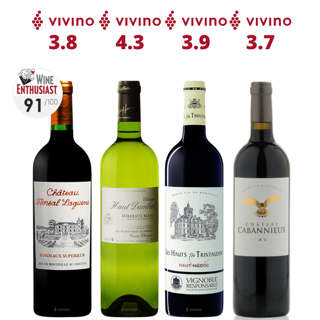 4 Exclusive French Bordeaux Wine With FREE DELIVERY For Only $108