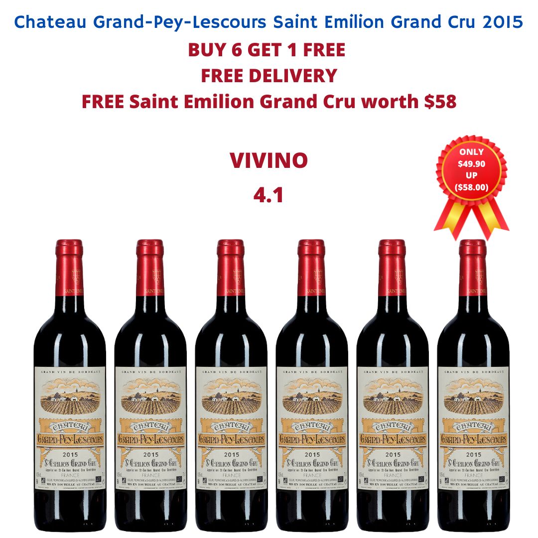 Purchase 6 Bottles Of Chateau Grand-Pey-Lescours Saint Emilion Grand Cru 2015 At $299.40