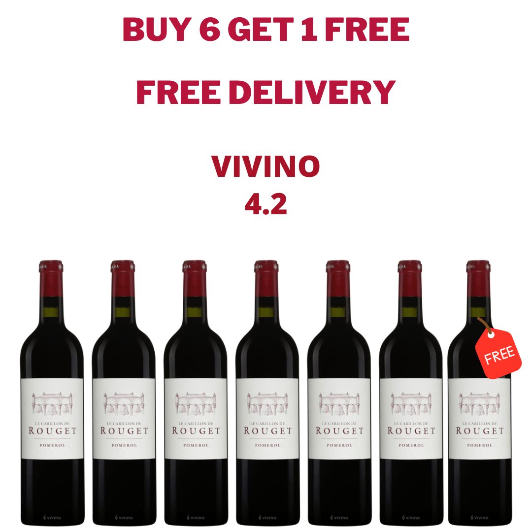 Purchase 6 Bottles Of Chateau Rouget Le Carillon de Rouget Pomerol 2015 And Get FREE Bottle !