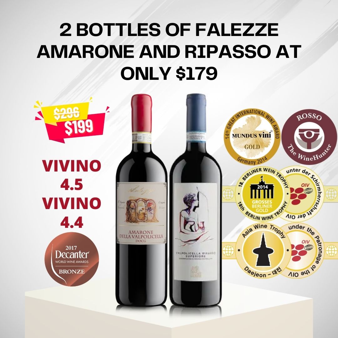 2 Bottles Of Falezze Amarone and  Ripasso At Only $179
