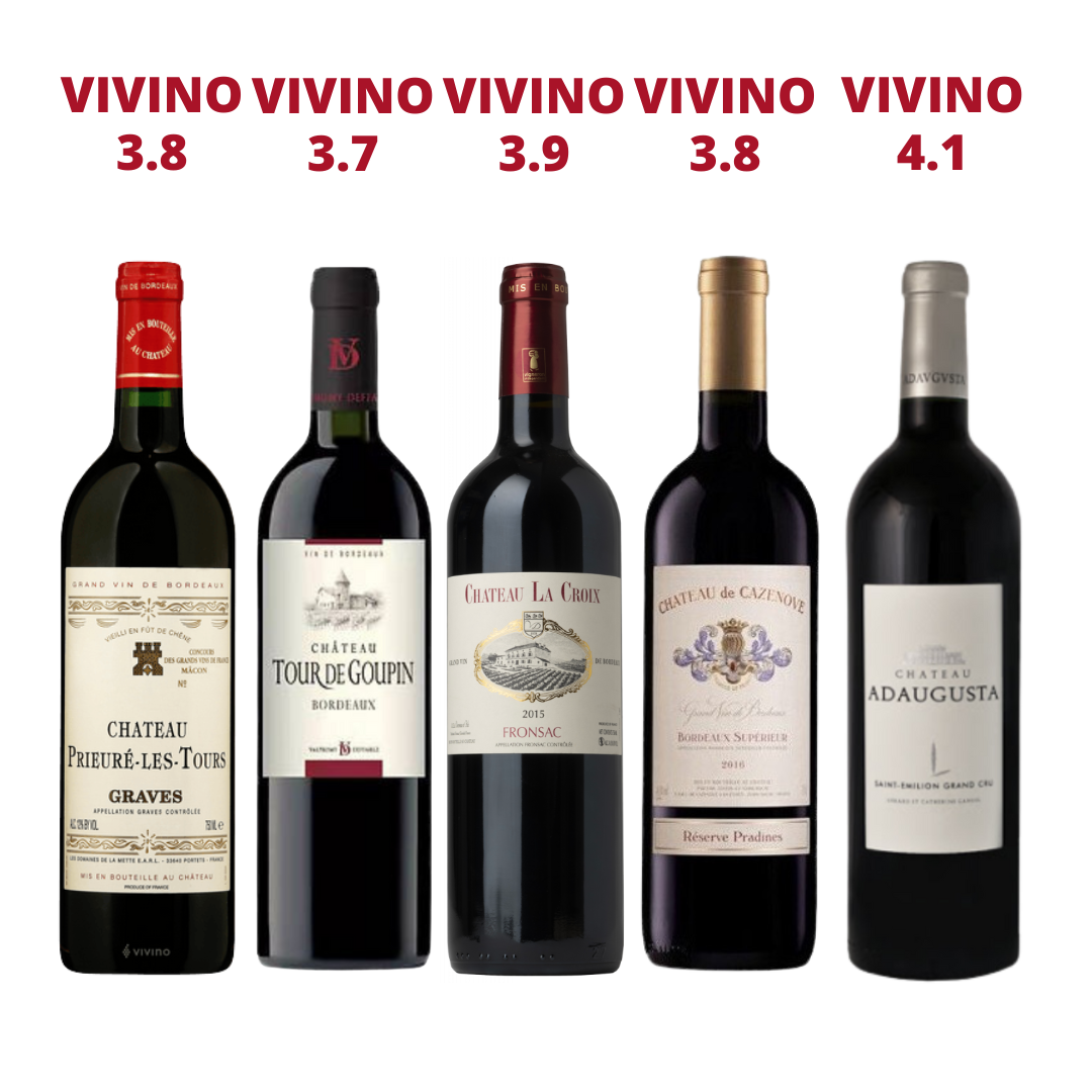 4 Bottles French Bordeaux Wine Bundle at Only $120 Top-Up $48 for Chateau Adaugusta Saint Emilion Grand Cru 2016 (UP $68)