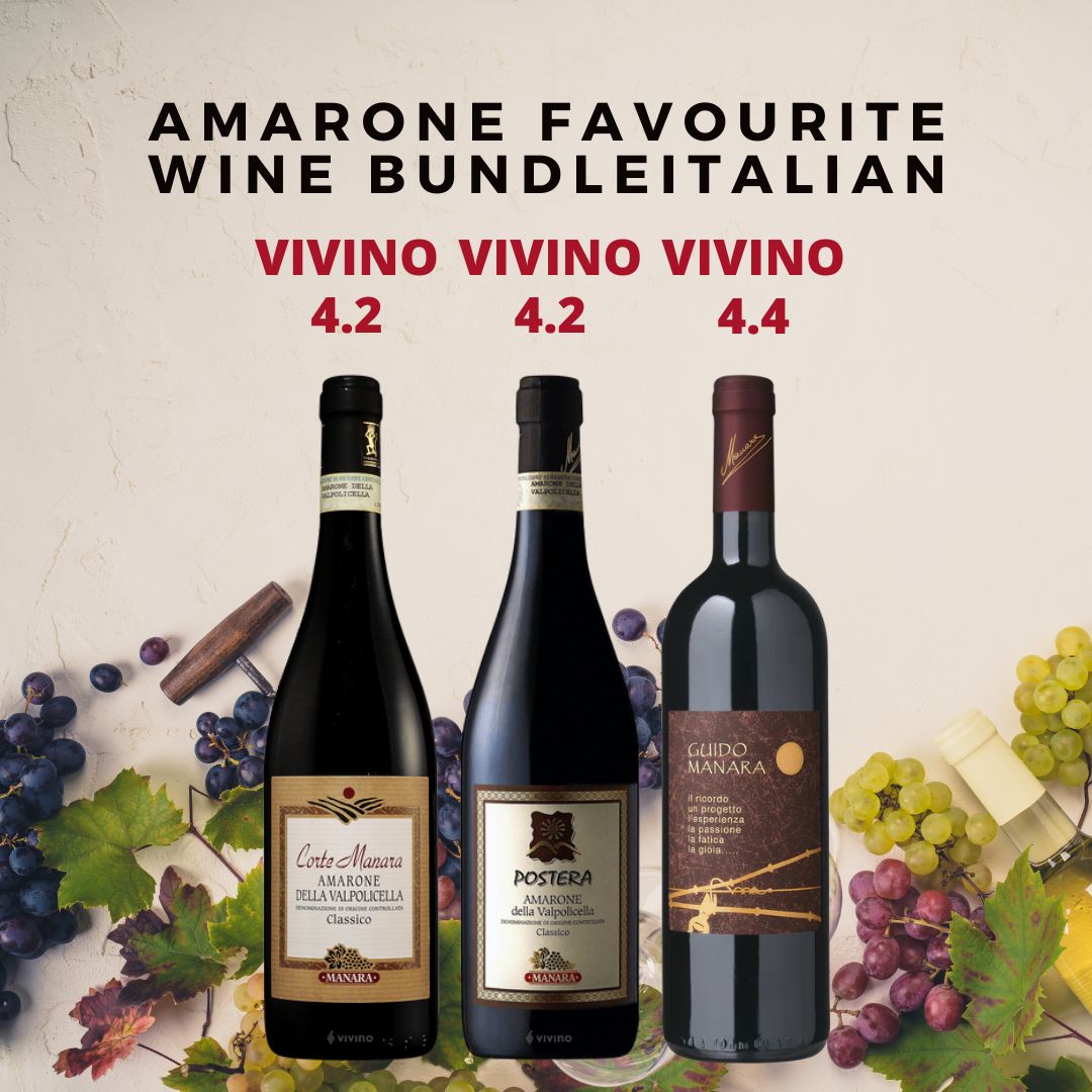 【Amarone Wine Bundle】3 Bottles of Italian Manara Wine At $238
