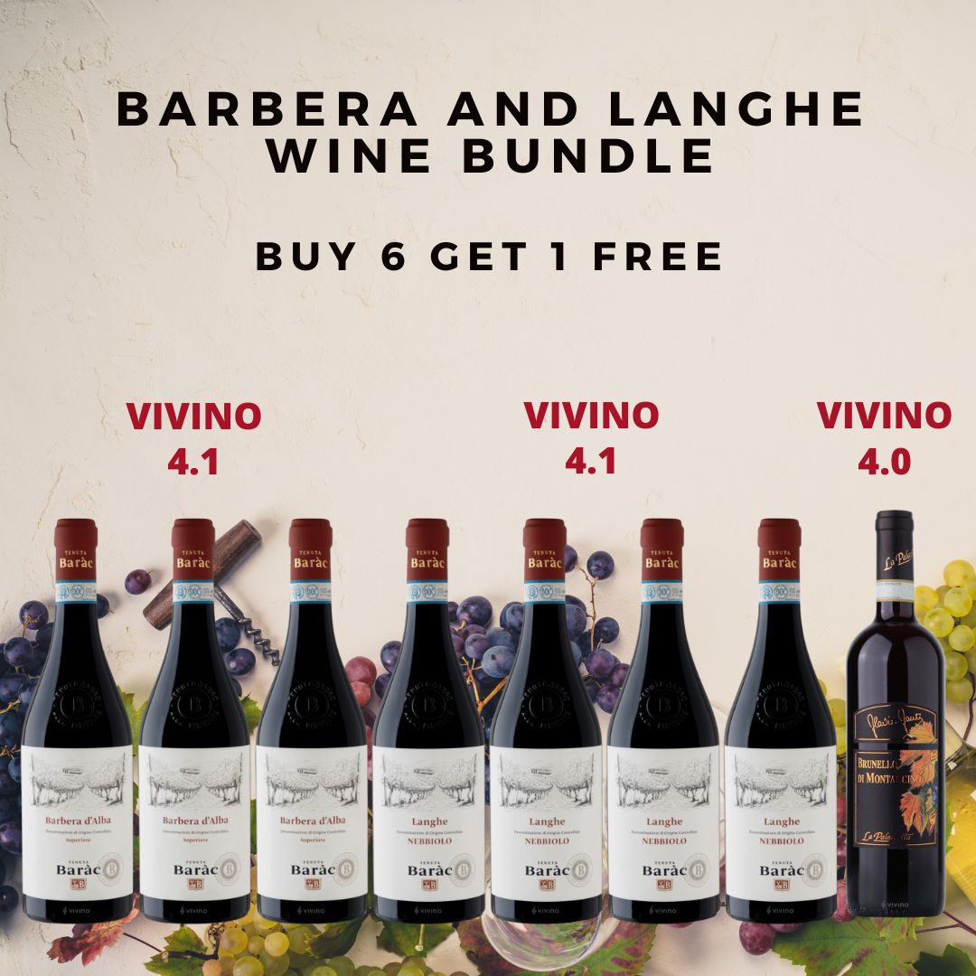 【Barbera and Langhe Wine Bundle】6 Bottles of Italian Barbera & Langhe Wine At $288 And Get A FREE Langhe Top-Up $49.90 for La Palazzetta Brunello Di Montalcino 2017 (UP $118)