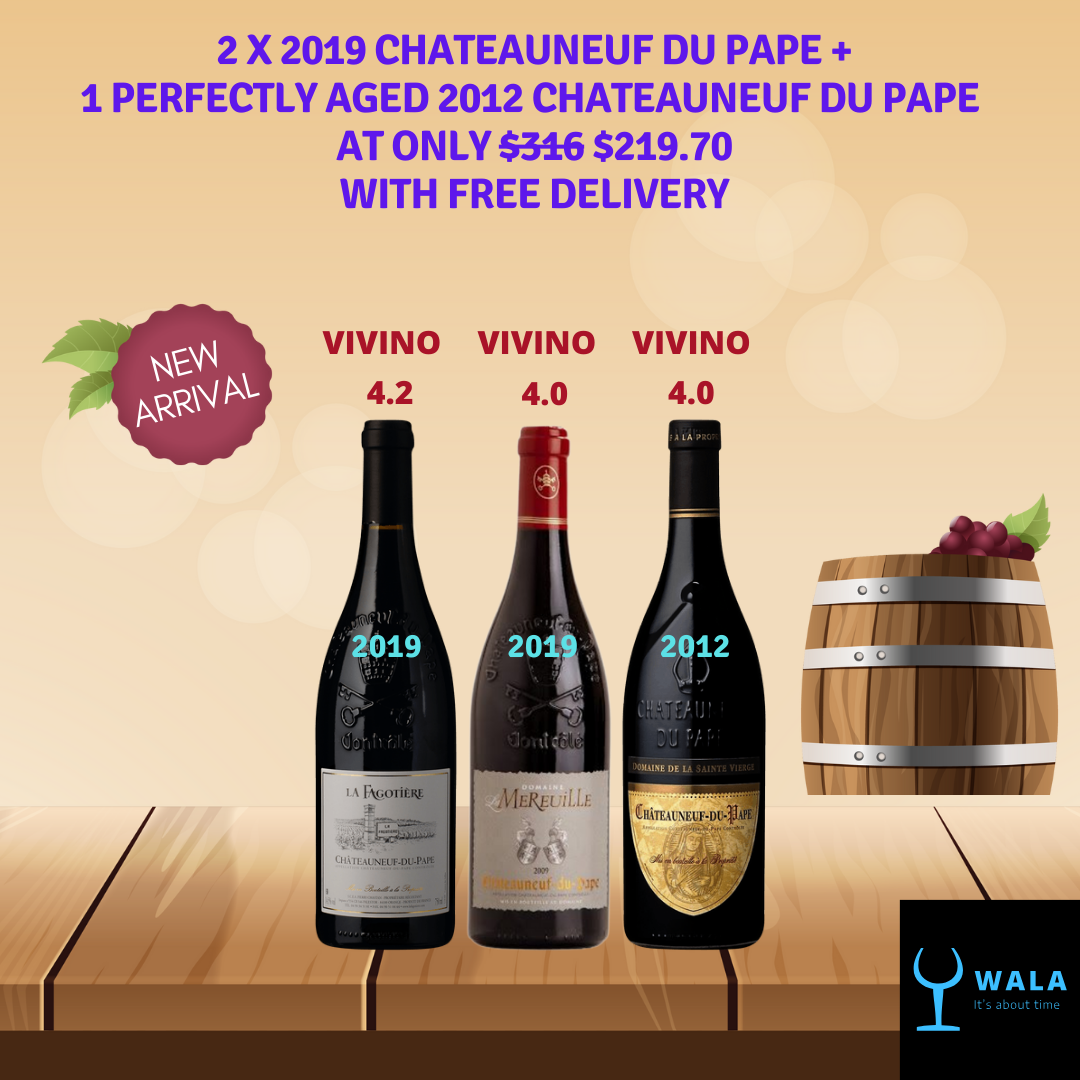 New Chateauneuf du Pape Wine Bundle 2 Award Winning + 1 Perfectly Aged Chateauneuf Du Pape At Only $219.70 With FREE Delivery