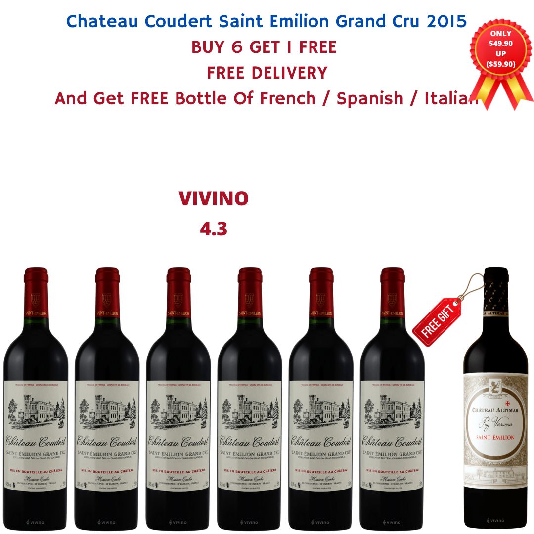 Purchase 6 Bottles Of Maison Carles Chateau Coudert Saint Emilion Grand Cru 2015 At $299.40