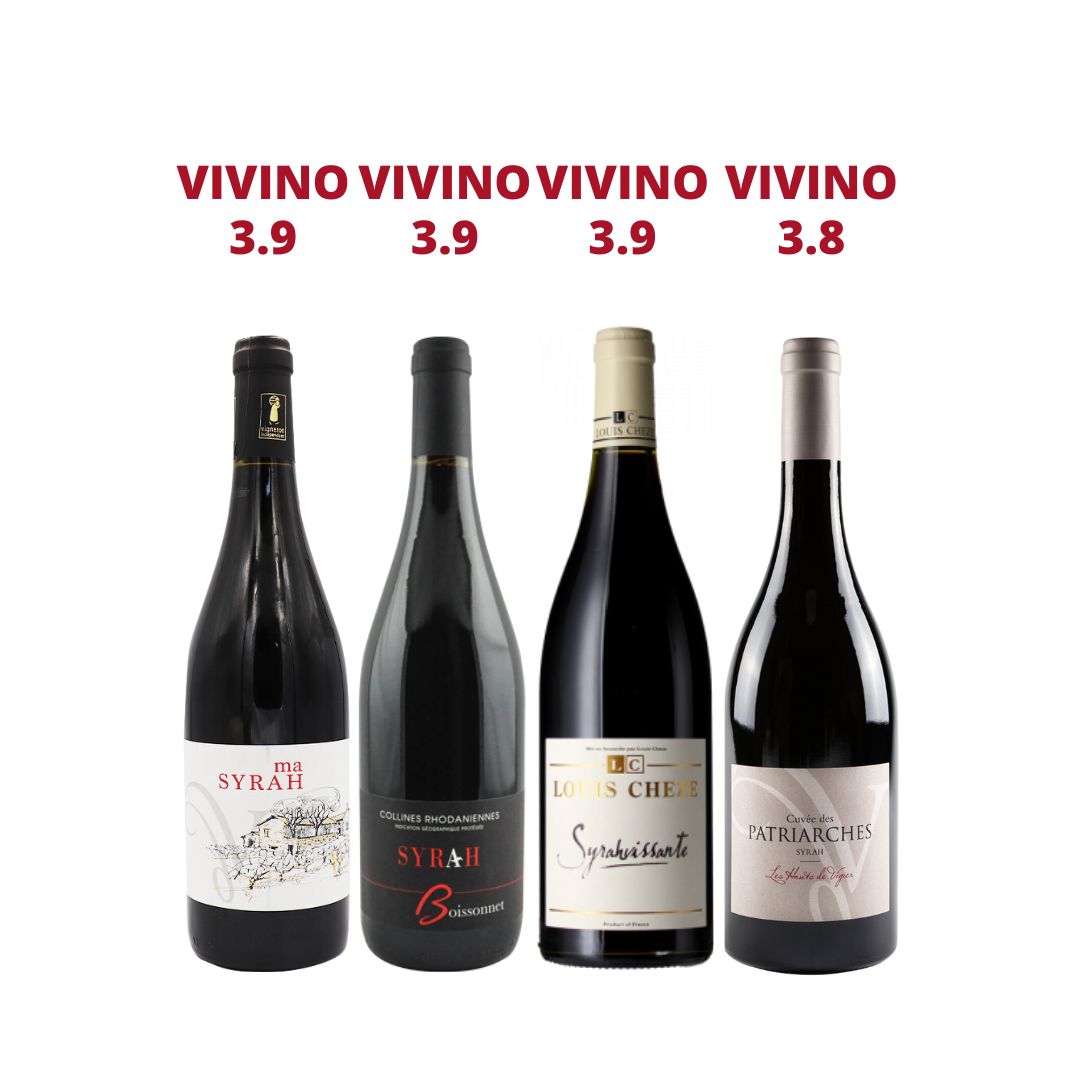 Explore and Experience 4 different Syrah vintages from 4 wineries