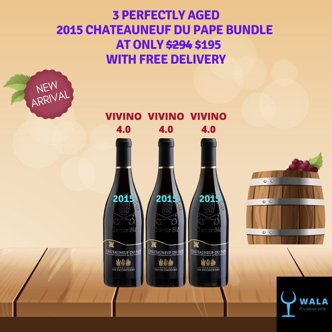 Purchase 3 Bottles Of Domaine des Escondudes Chateauneuf du Pape 2015 At $195 With FREE Delivery