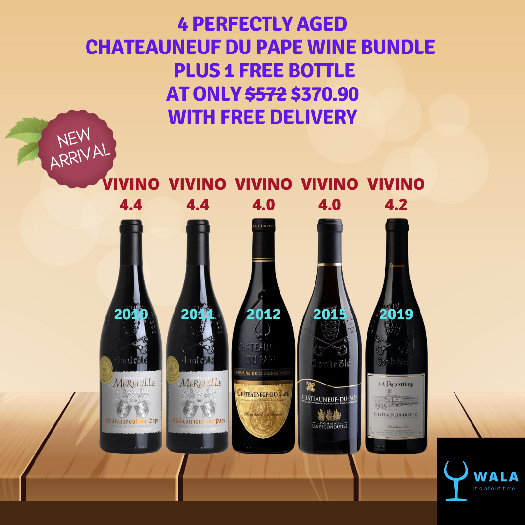 Chateauneuf Du Pape Wine Bundle Buy 4 Get 1 FREE At $370.90 (UP $572) With FREE Delivery