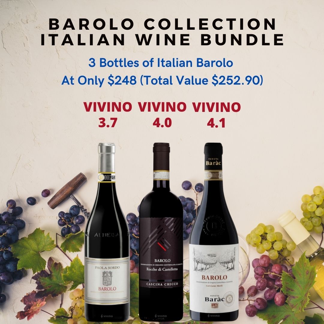 【Barolo Wine Bundle】3 Bottles Of Barolo at $248