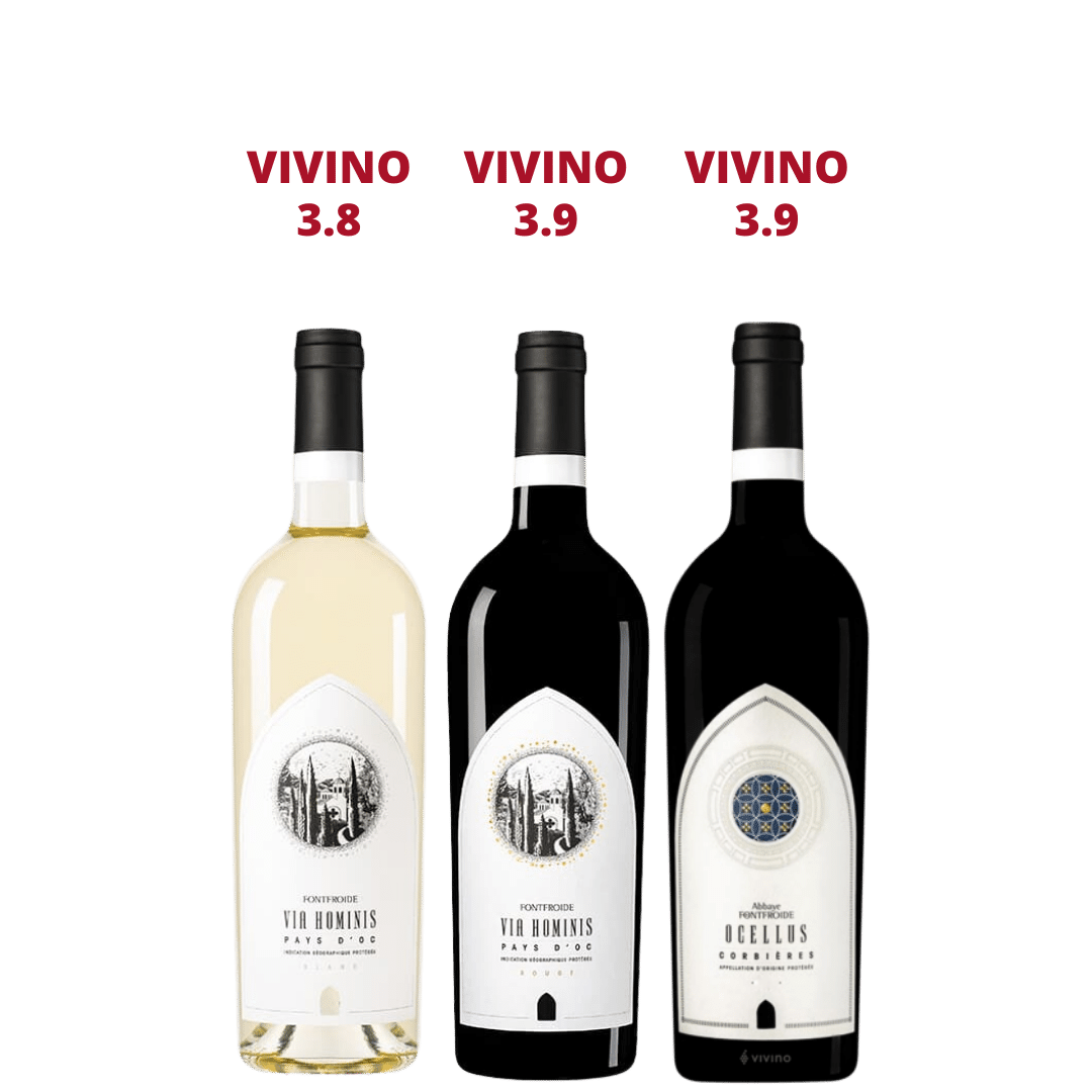 3 Bottles of Abbaye de Fontfroide Mixed (2 Red + 1 White) At $108