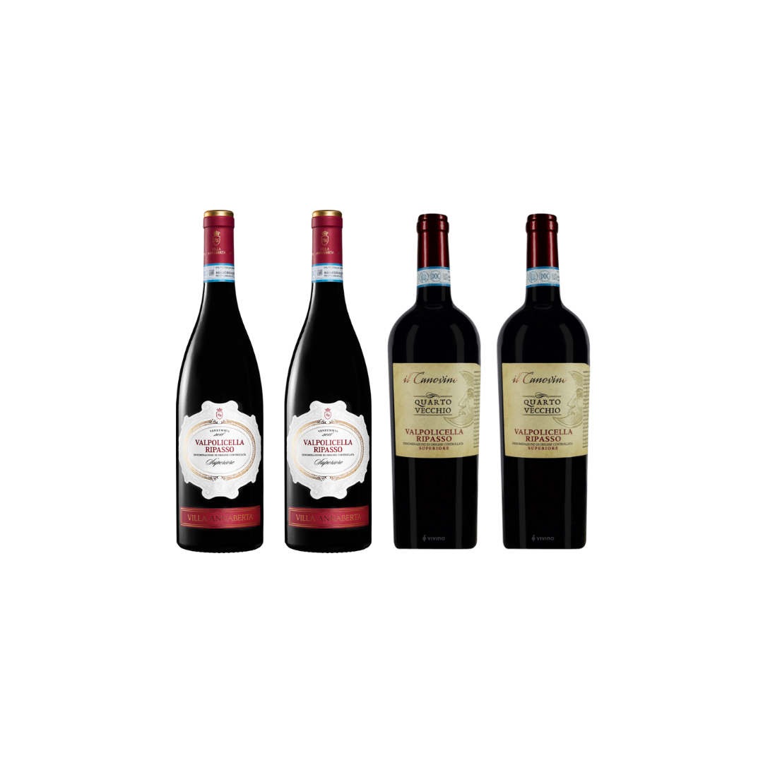 Purchase 4 Bottles of Ripasso (2 Bottles of Il Canovino Ripasso + 2 Bottles of Villa Annaberta Ripasso) At $232