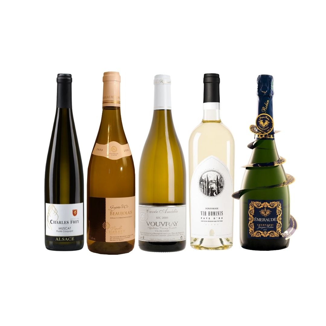 Enjoy 4 Bottles of French White Wine at Only $108 (UP$192) And Top Up $48 for a bottle of Jacques Robin Emeraude Brut Champagne
