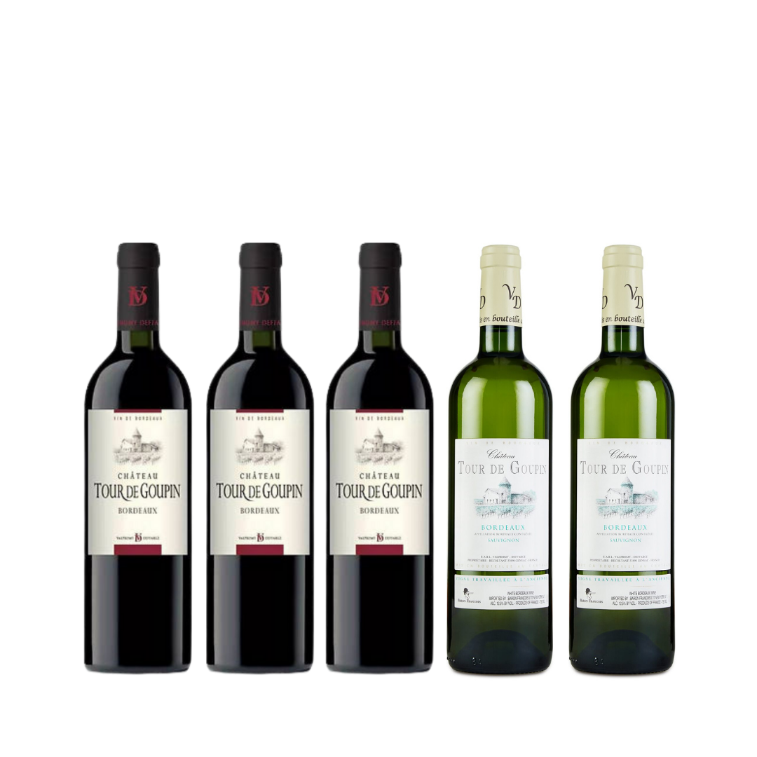 Purchase 5 Bottles Of Chateau Tour de Goupin (3 Red + 2 White) At Only $120 With Free Delivery