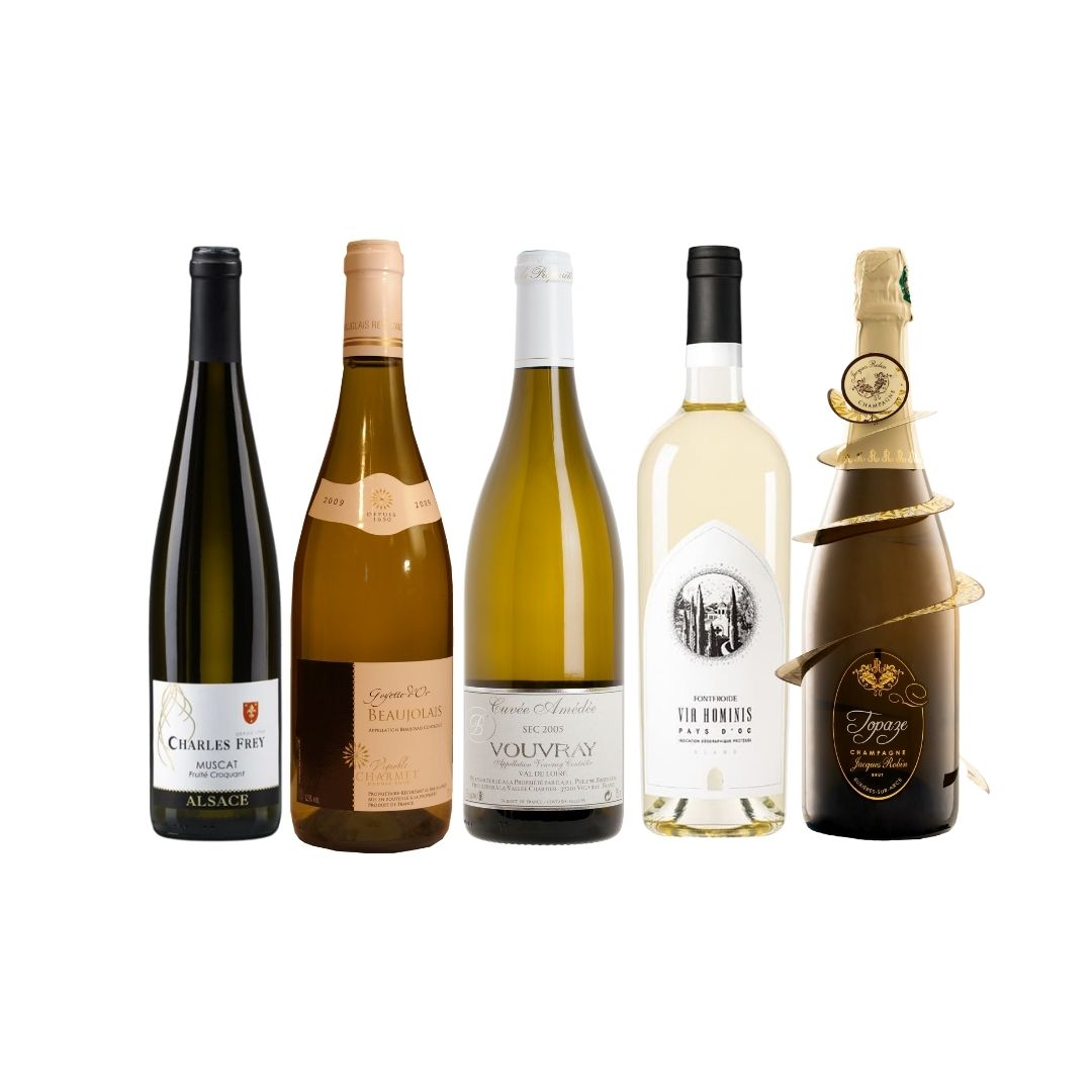 Enjoy 4 Bottles of French White Wine at Only $108 (UP$192) And Top Up $48 for a bottle of Jacques Robin Cuvee Topaze Brut Champagne