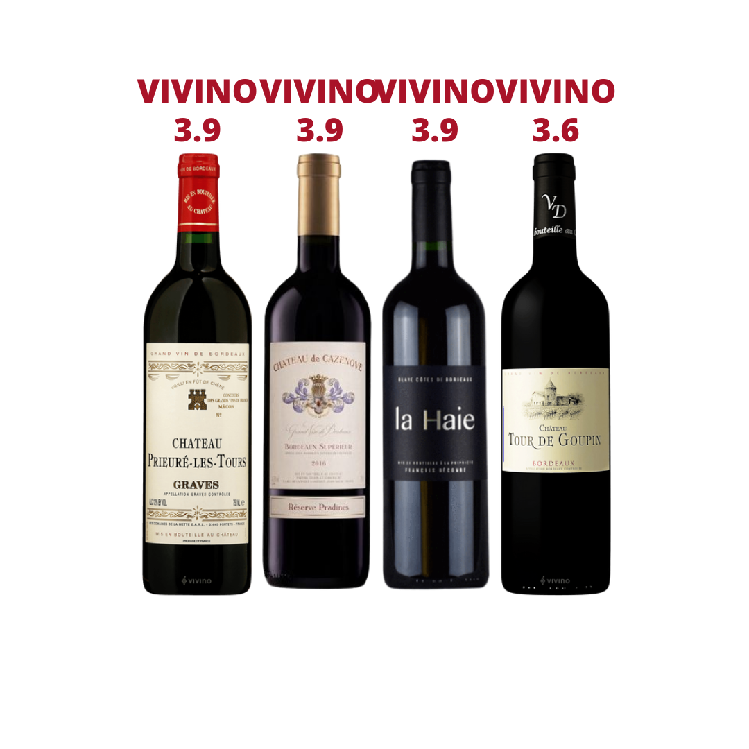 Discover 4 Exclusive French Bordeaux Wine With FREE Delivery at only $120