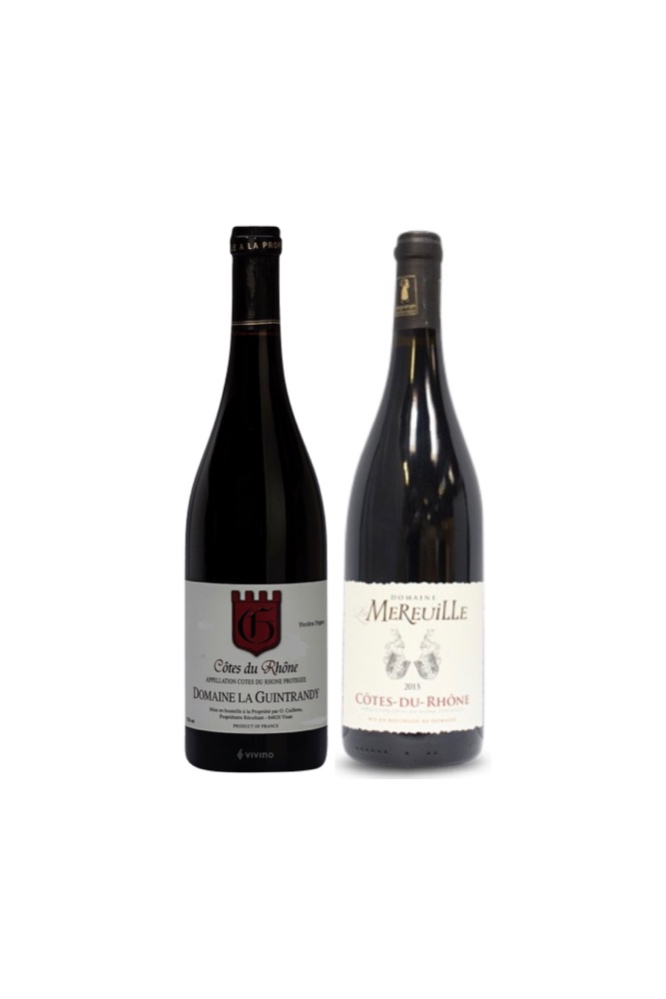 $48 for 2 Bottles of Exclusive French Wine, 2 bottles of Cotes du Rhone (Vielles Vignes + Rouge)