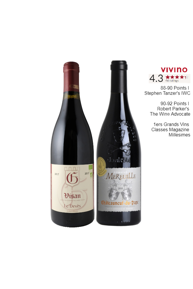 Special Promo! Buy Domaine la Mereuille, AOP Chateauneuf du Pape Les Baptaurels, 2012 and get Free Domaine La Guintrandy Vieilles Vignes Côtes-du-Rhône-Villages 'Visan' 2018 worth $68 !