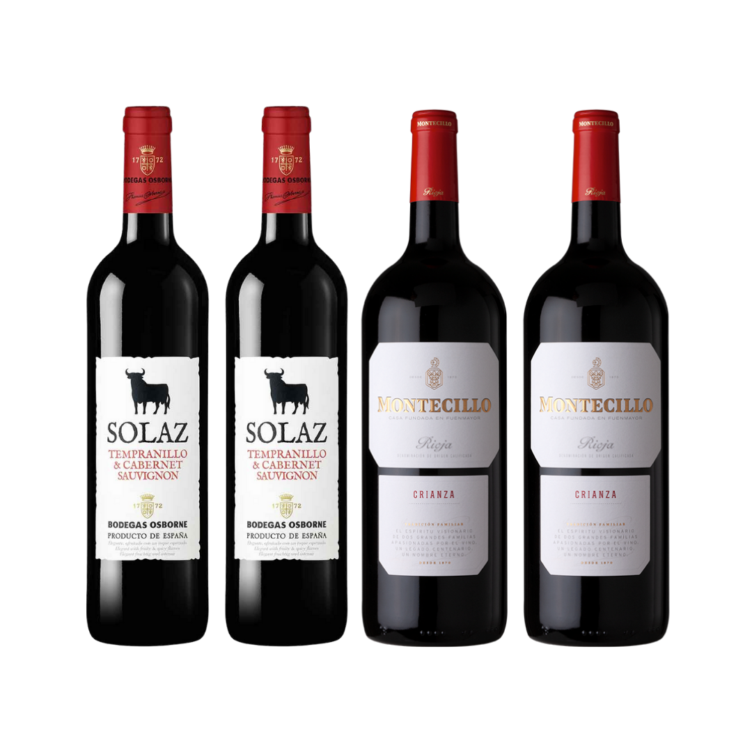 Special Offer for Spanish Wine ! 2 Osborne Solaz Tempranillo + 2 Montecillo Rioja Crianza at Only $128 And Get FREE Iberico Ham worth $19.90 !