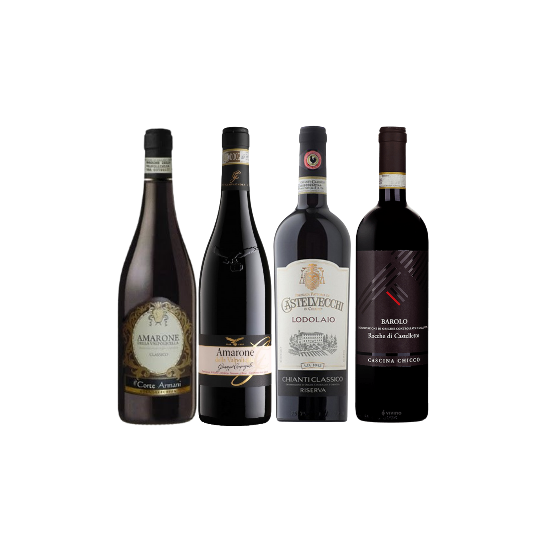 【Bundle A】 Enjoy 2 Bottles of Amarone Plus Chianti Riserva At Only $234 With A Free Set of 6 Schott Zwiesel Wine Glass worth $90 And Top-Up $68 for A Bottle of Barolo Worth $85