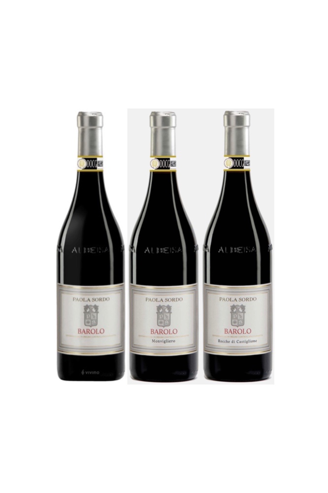 Barolo Special - 3 Bottles of Italian Wine from Paola Sordo Barolo and get Free Set of 6 Wine Glass worth $90