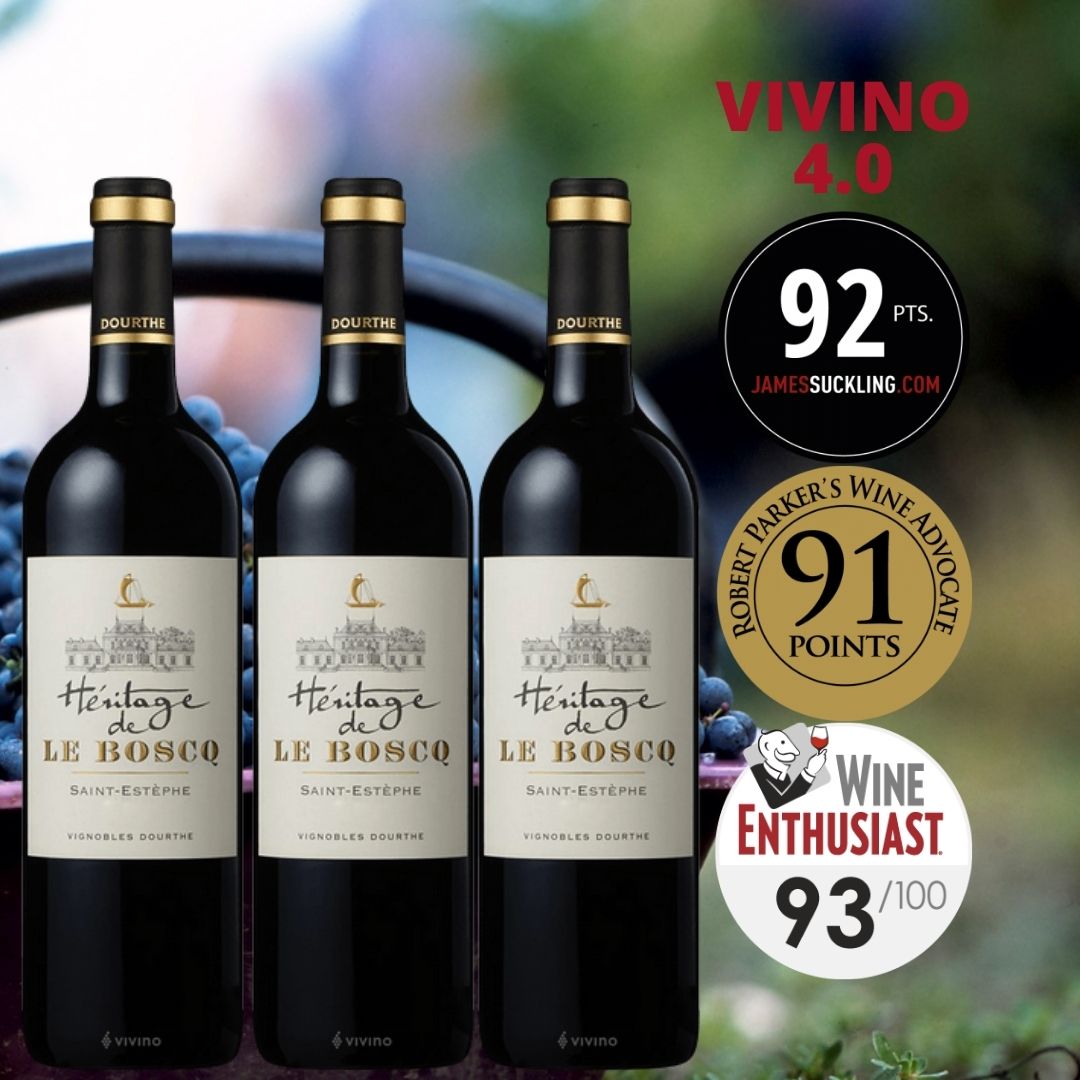 Buy 3 bottles of Chateau Le Boscq Saint Estephe 2015 at $210 (10% OFF) with FREE DELIVERY and SAVE $24