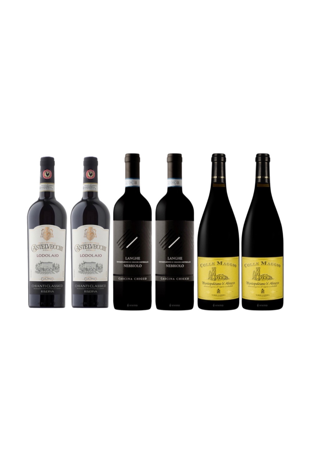 6 Bottles of Italian Wine (UP $330) and get Free Set of 12 Wine Glass OR Decanter with 2 Wine Glass
