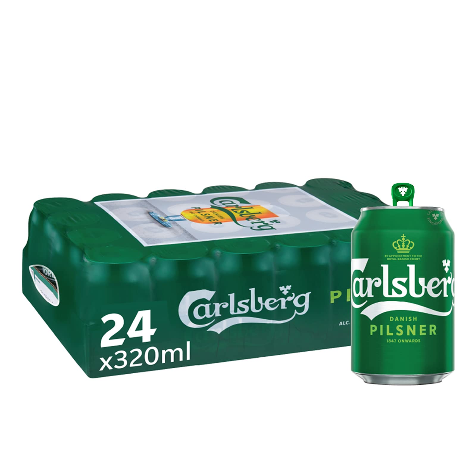 Carlsberg Can 320ml Green Tab - 6 Cans