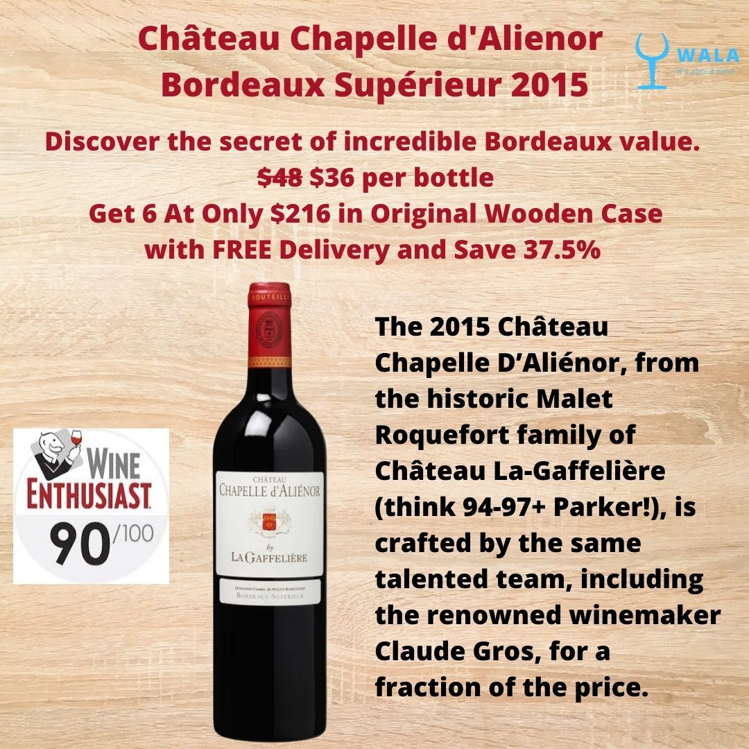 Château Chapelle d'Alienor Bordeaux Supérieur 2015 Château Chapelle d'Alienor Bordeaux Supérieur 2015