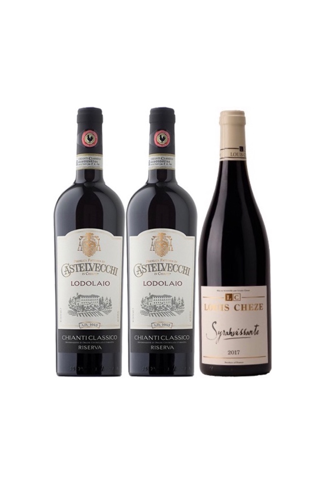 Buy 2 bottles of Chianti Classico Riserva Lodolaio DOCG 2016 and get 1 bottle of Syrahvissante Domaine Louis Chèze 2017 (worth $48) Free !