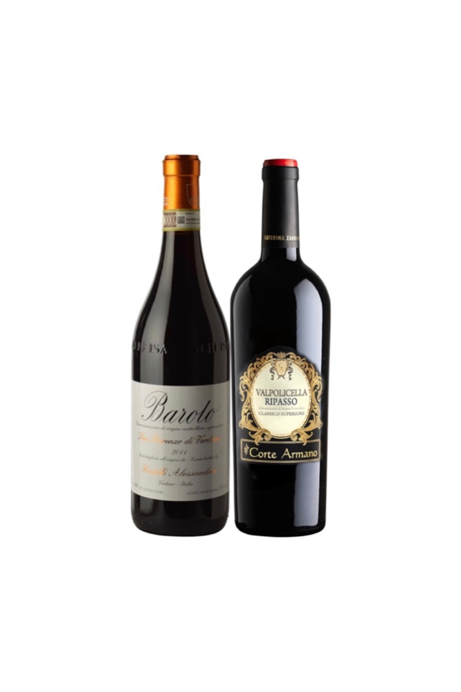 Buy 2 bottles of Italian wine, Barolo and Ripasso at only $138!