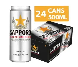 Sapporo Premium Beer Can 500ml - 6 Cans